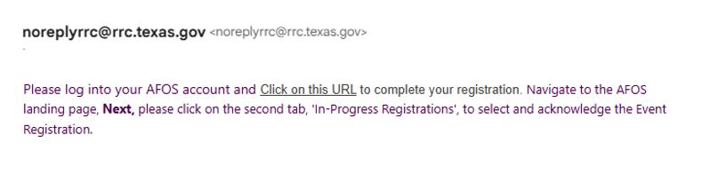 Employee Registration Email Example